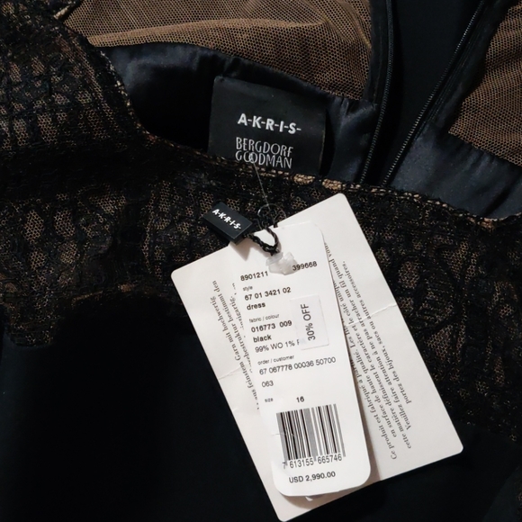 AKRIS B. Goodman 🖤  lace panel evening midi dress - Picture 7 of 9